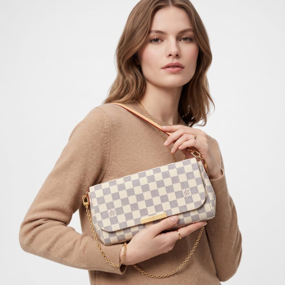 Alternative view of Louis Vuitton Favorite MM Damier Azur 26Cm