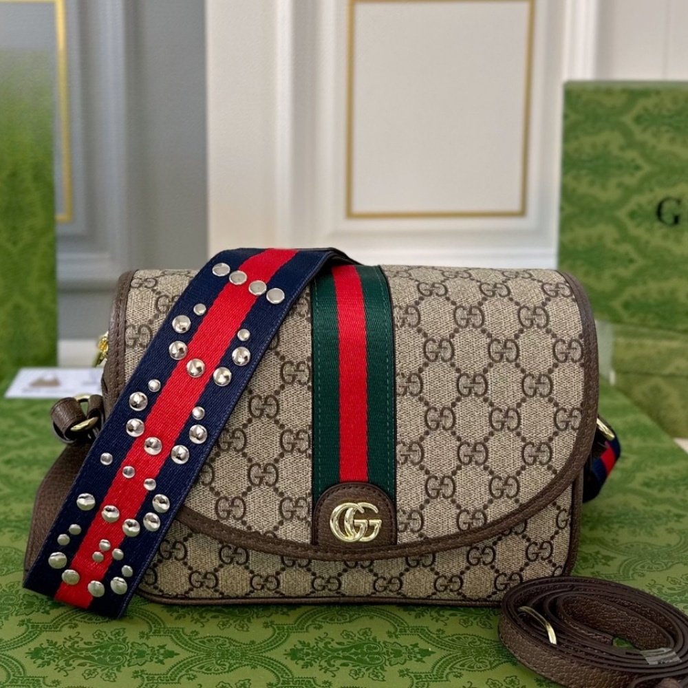 Alternative view of Gucci Ophidia Small Shoulder Bag Beige And Dark Brown 23Cm 722117 FAAX3 9789