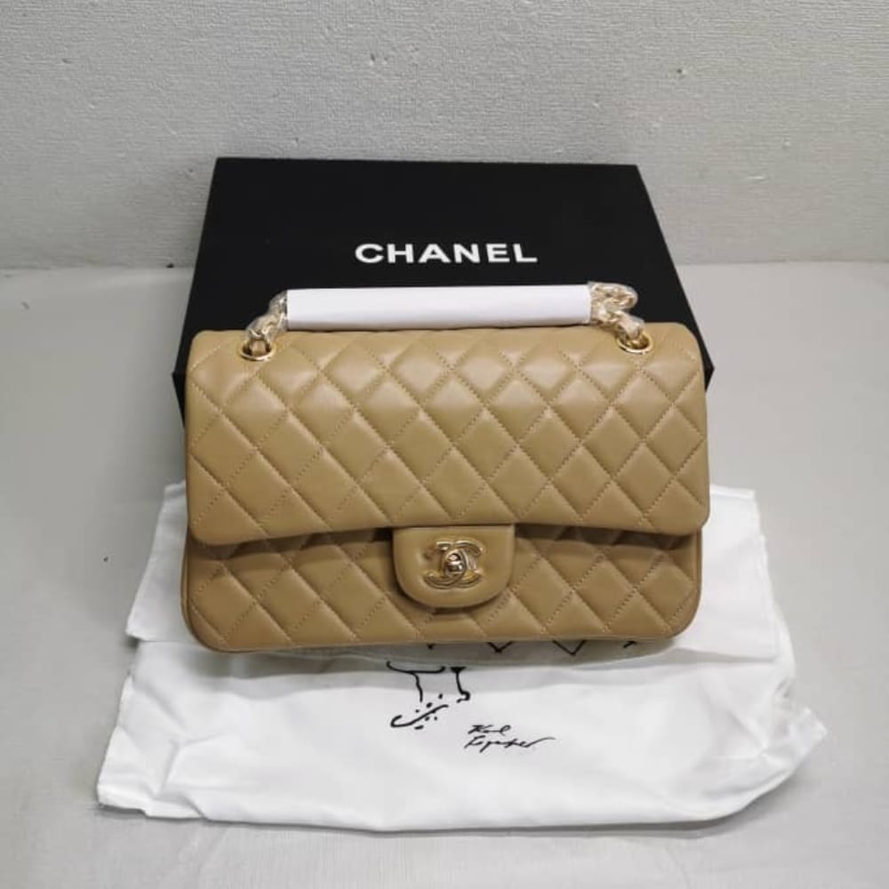 Alternative view of Chanel Classic Flap Beige Gold Hardware 33Cm