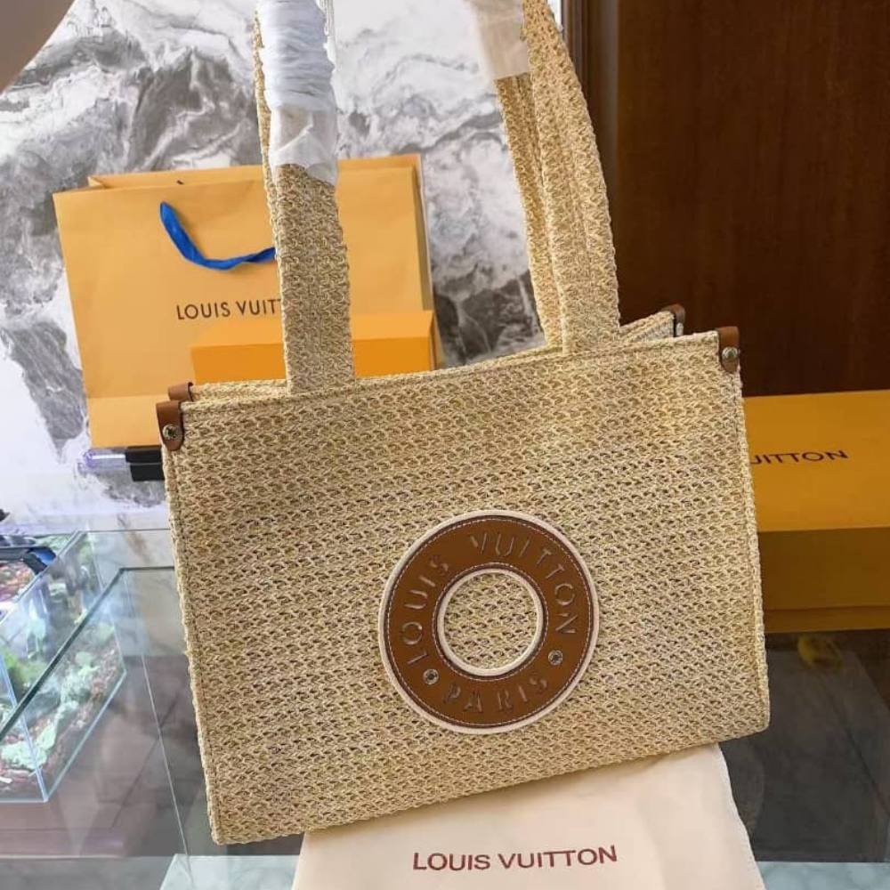 Alternative view of Louis Vuitton Onthego MM Natural Raffia Tan 30Cm M24723
