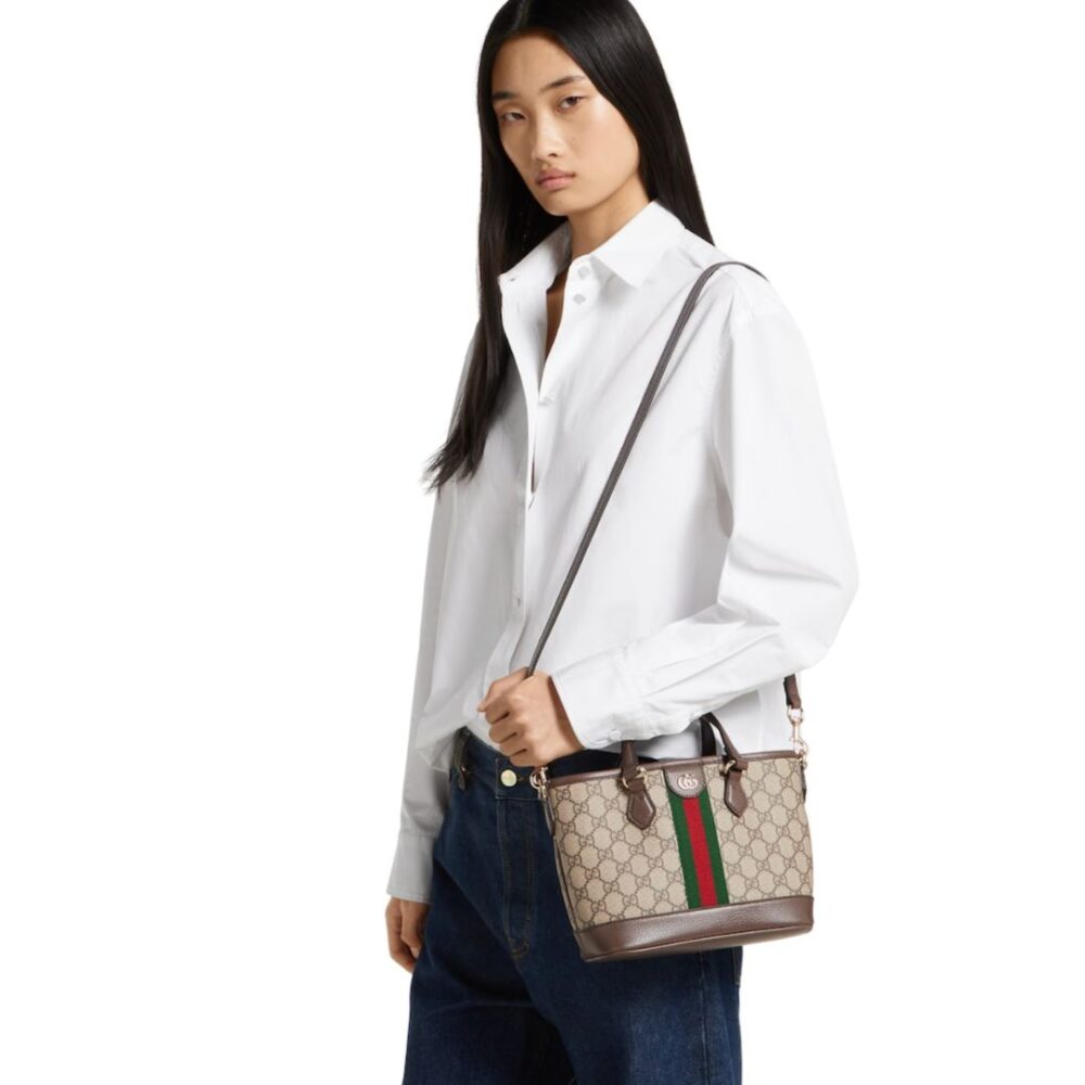 Alternative view of Gucci Ophidia Small Tote Bag Beige And Ebony GG 25Cm 726762 2AAAY 9151