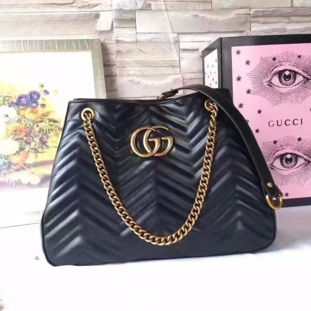 Alternative view of Gucci GG Marmont Shoulder Bag Black 32Cm 453569 DRW1T 1000