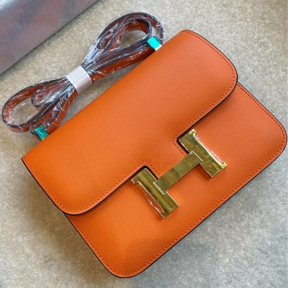 Alternative view of Hermes Constance Mini Epsom Gold Toned Hardware Orange 18Cm