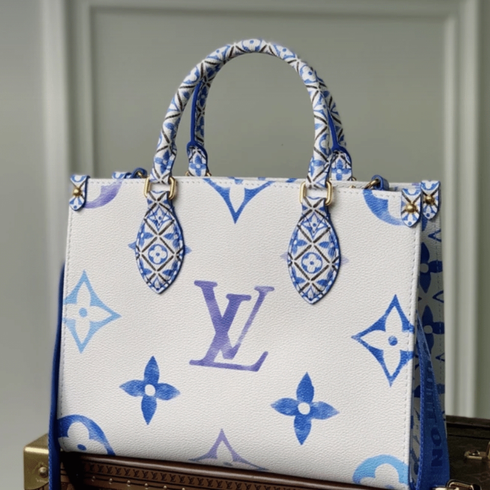Alternative view of Louis Vuitton Onthego PM Bag Blue 25Cm