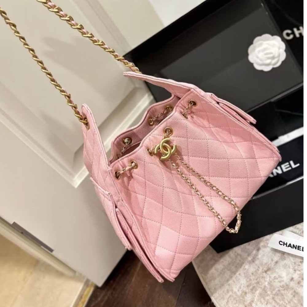 Alternative view of Chanel 25 Small Handbag Metallic And Gold Tone Metal Light Pink 26Cm AS5293 B20304 NAGEO