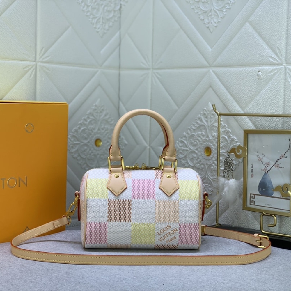 Alternative view of Louis Vuitton Speedy Bandoulière Damier Canvas Peach 20Cm