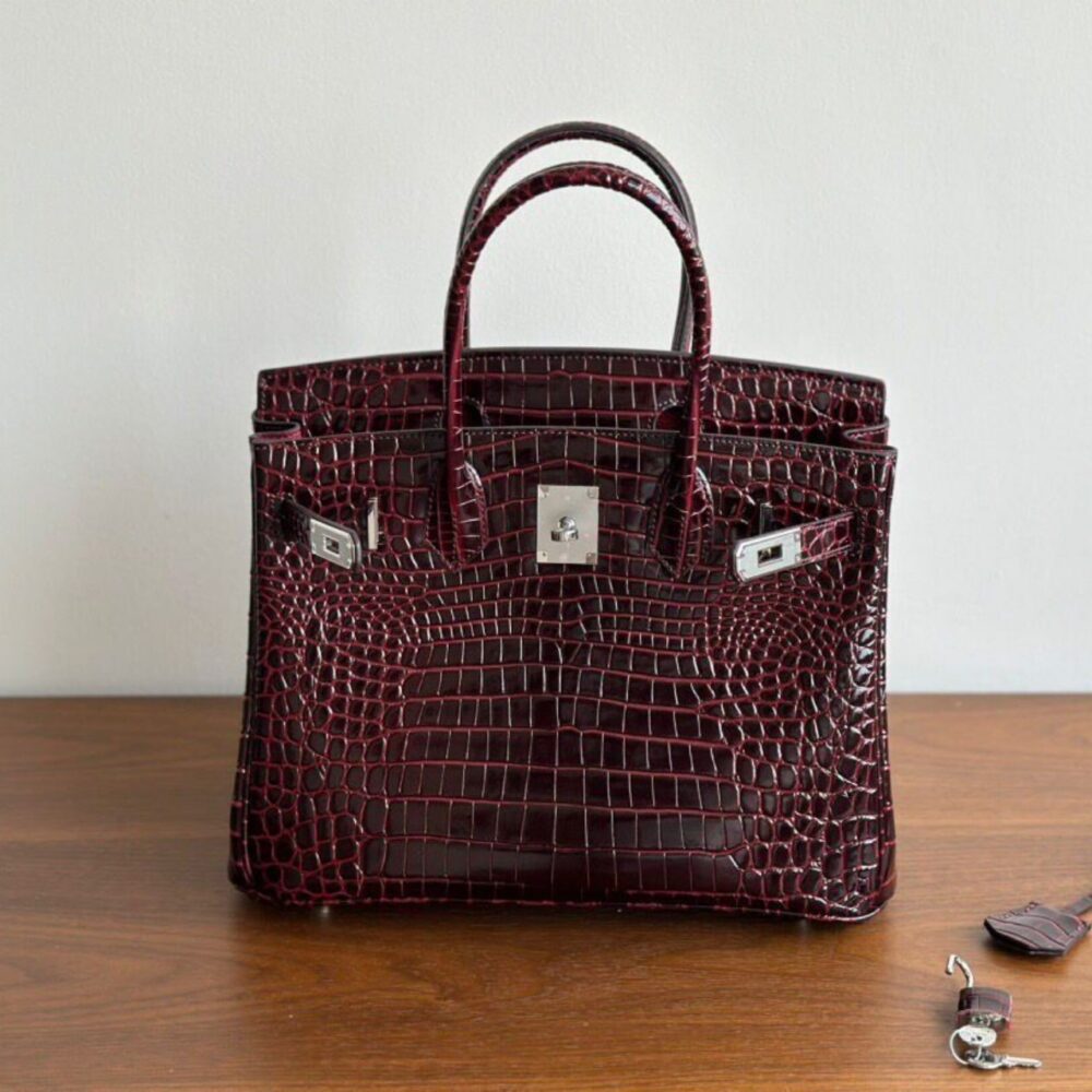 Alternative view of Hermes Birkin 30 Bordeaux Shiny Silver Hardware 30Cm
