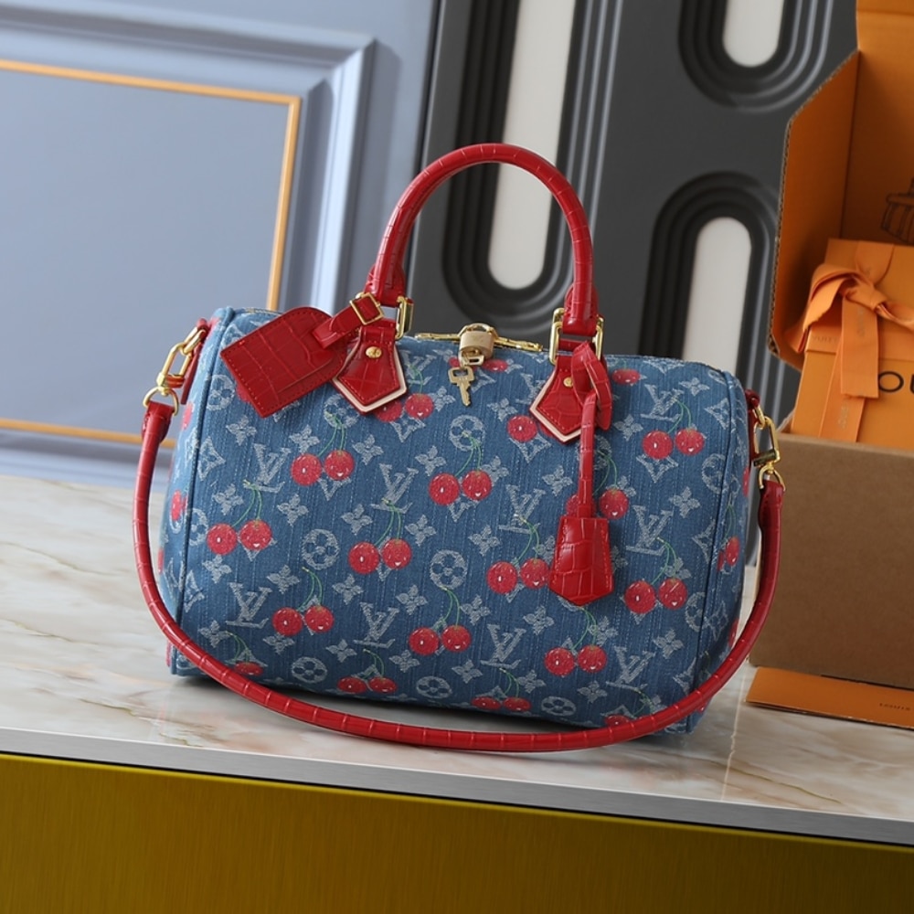 Alternative view of Louis Vuitton X Takashi Murakami Bolsa Speedy Soft 30 Monogram Denim Blue 30Cm N87627