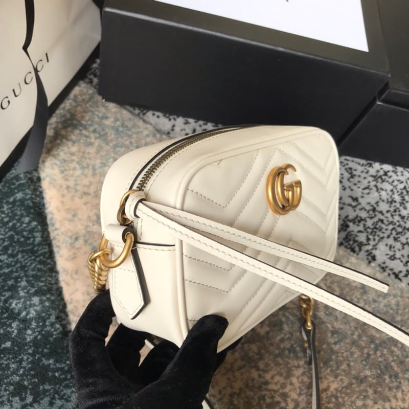 Alternative view of Gucci GG Marmont Small Camera Bag White 24Cm 447632 DTD1T 9022