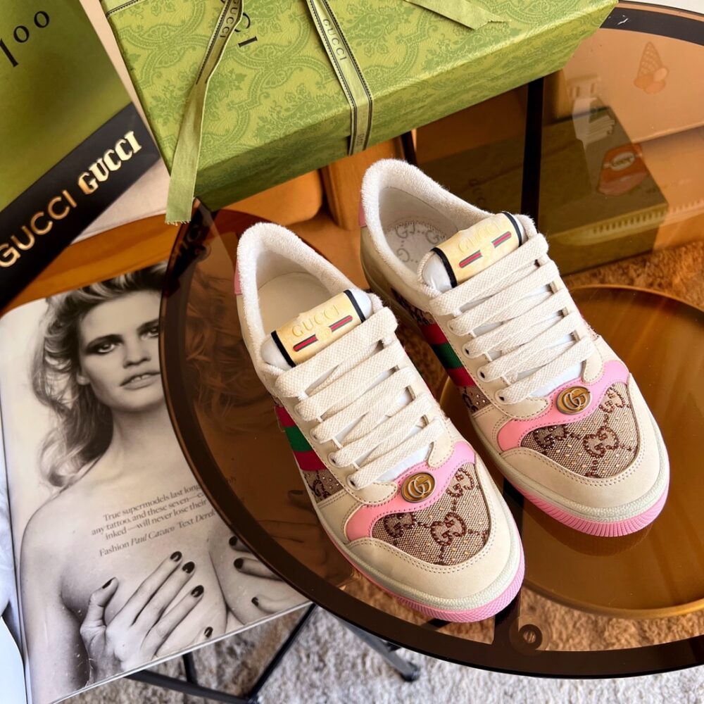 Alternative view of Gucci Women’S Screener Sneaker With Crystals Pink ‎677423 9SFR0 2587