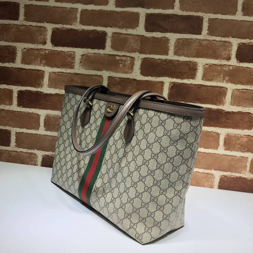 Alternative view of Gucci Ophidia Large Tote Bag Beige And Dark Brown GG Supreme 38Cm 631685 96IWB 8745