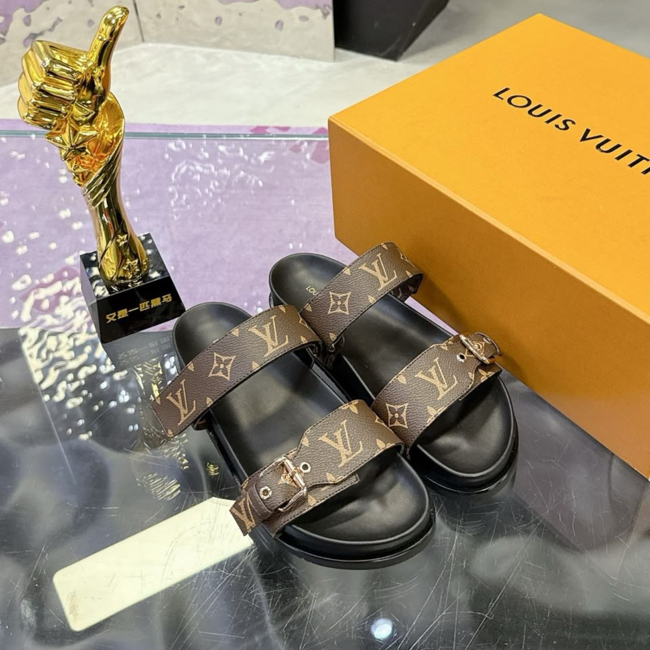 Louis Vuitton Bomdia Flat Mule Brown 1A3R5M - Image 9