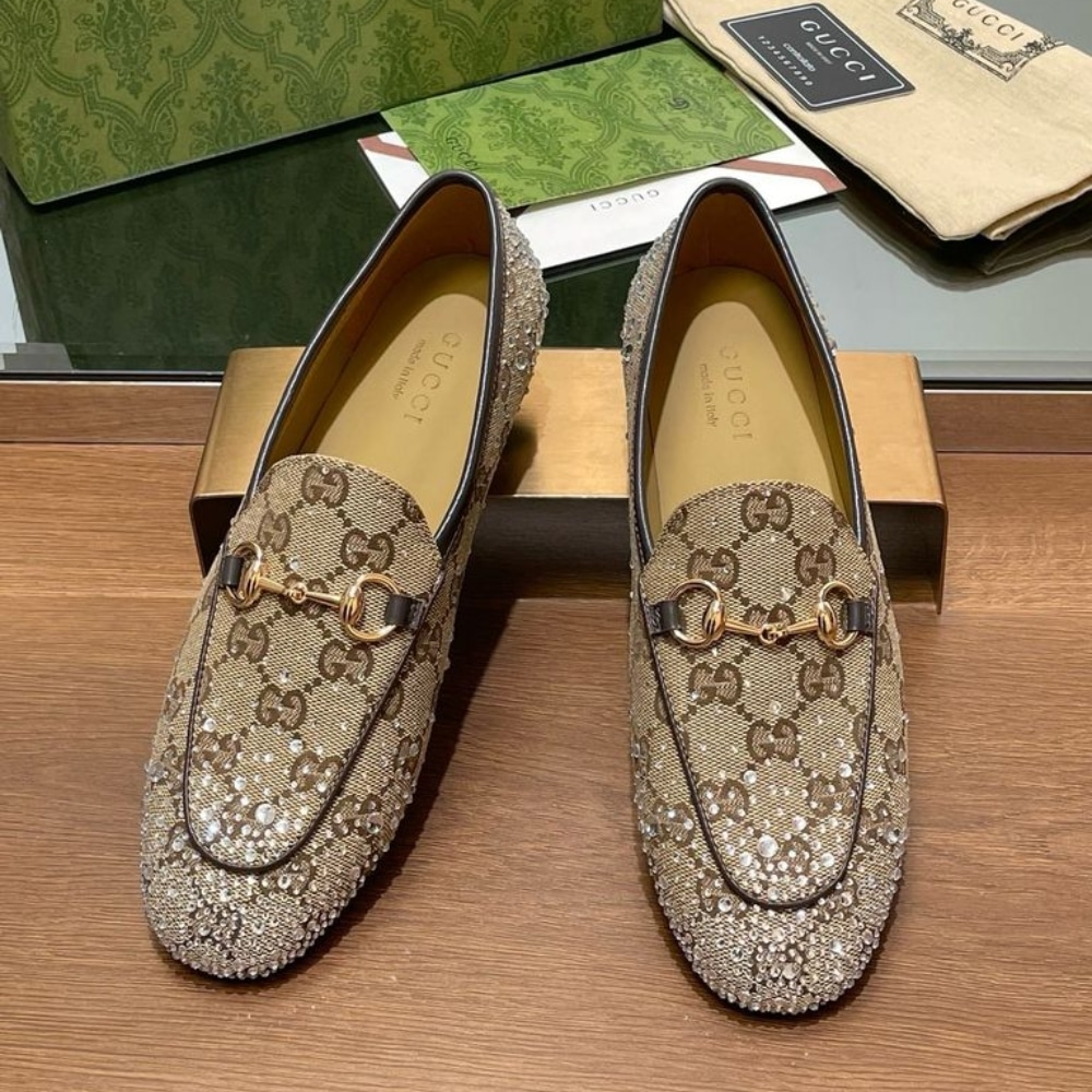Alternative view of Gucci Women’S Jordaan Loafer Beige And Dark Brown 813000 FAD4D 2550