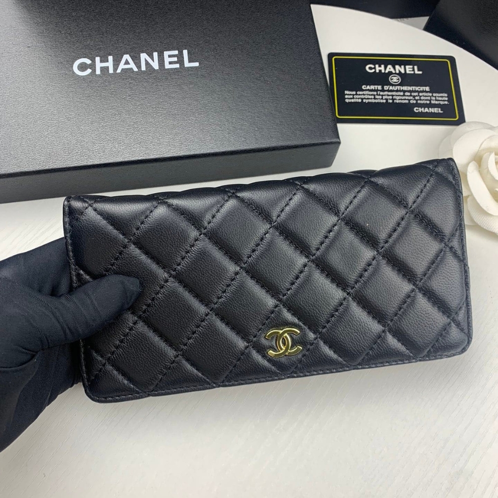 Alternative view of Chanel Black Quilted Classic Long Flap Wallet 19.5Cm