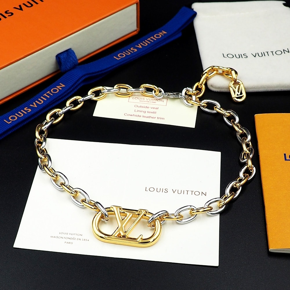 Alternative view of Louis Vuitton Everyday Chain LV Necklace Gold And Silver