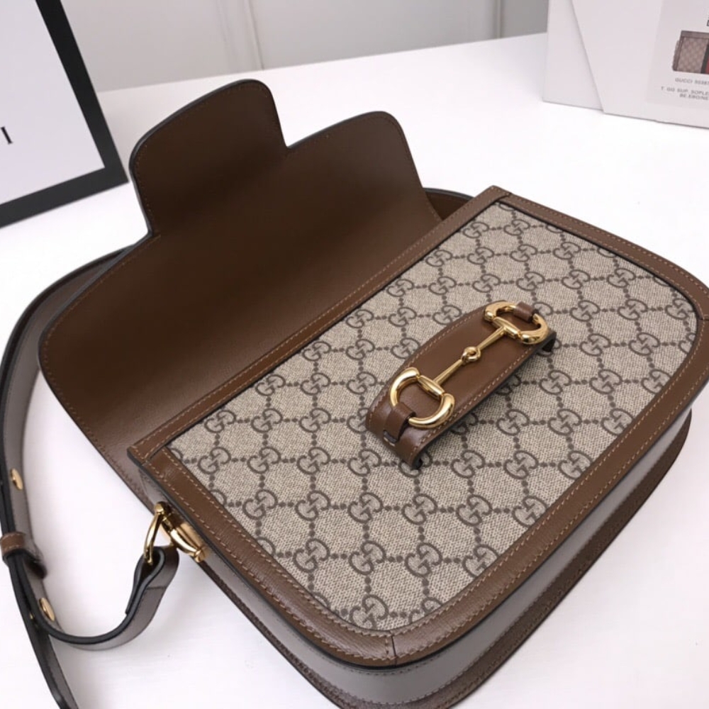 Alternative view of Gucci Horsebit 1955 Shoulder Bag Beige And Brown 25Cm 602204 92TCG 8563