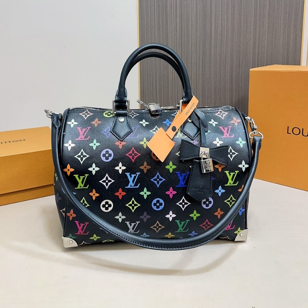 Alternative view of Louis Vuitton X Takashi Murakami Speedy Soft Black 30Cm
