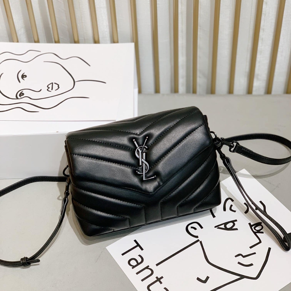 Alternative view of Saint Laurent Loulou Toy Strap Bag In Quilted Y Black With Black Hardware 20Cm
