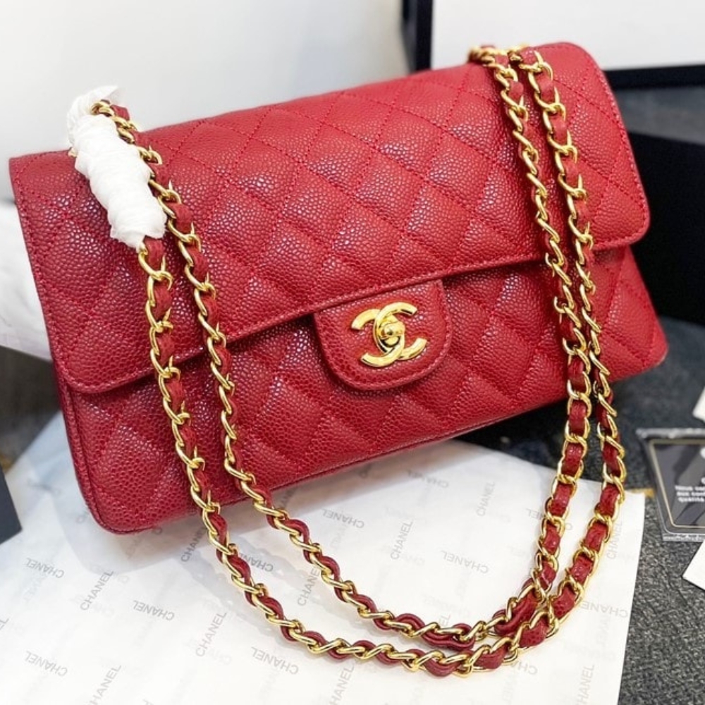Alternative view of Chanel Classic Small Flap Bag Dark Red Caviar 26Cm