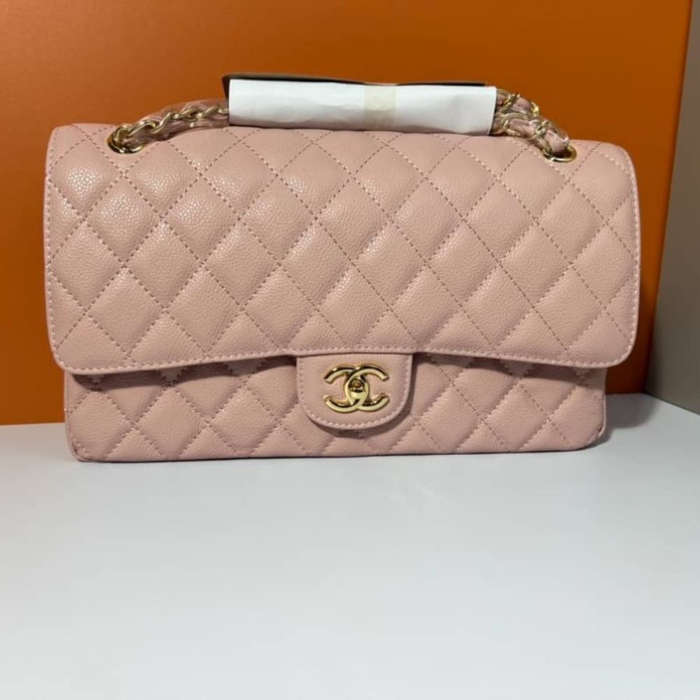 Alternative view of Chanel Classic Medium Flap Bag Pink And Gold 25Cm