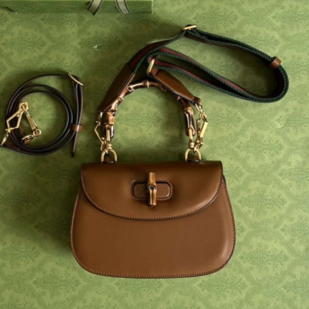 Alternative view of Gucci Bamboo 1947 Small Top Handle Bag Brown 21Cm 675797 10ODT 2579