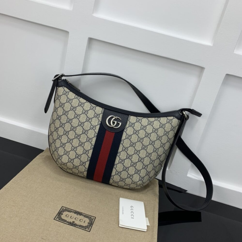 Alternative view of Gucci Ophidia GG Small Shoulder Bag Navy Blue 30Cm 598125 2ZGMN 4076