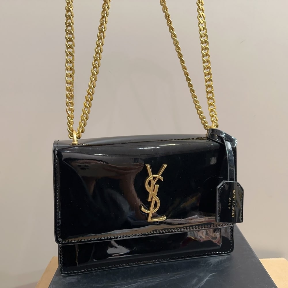 Alternative view of Saint Laurent Small Sunset Chain Bag Black 23Cm 533026D422W1000
