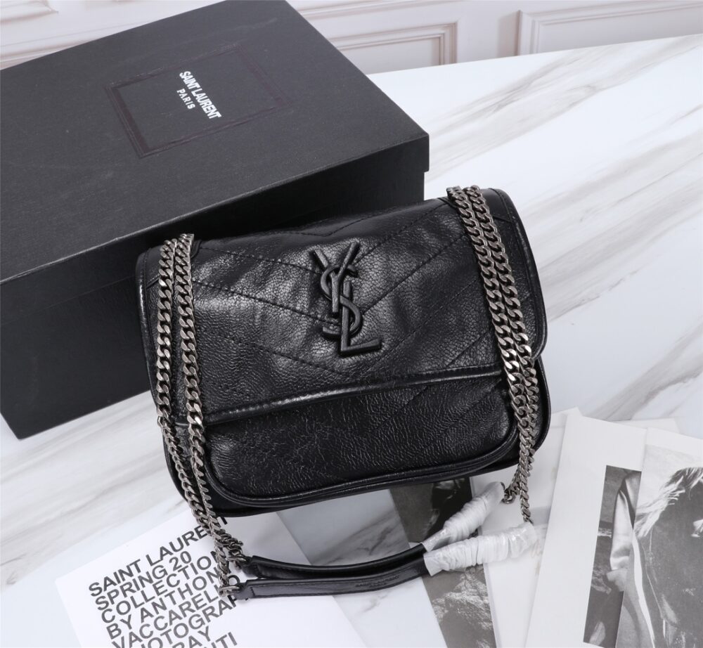 Alternative view of Saint Laurent Niki Baby In Vintage Leather Black 21Cm 6331600En041000