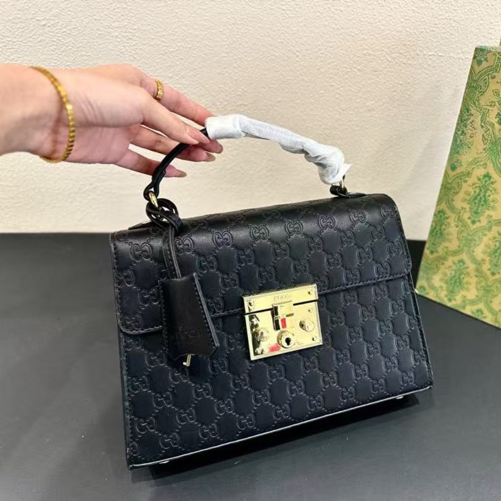 Alternative view of Gucci Padlock Medium Top Handle Bag Black 28Cm