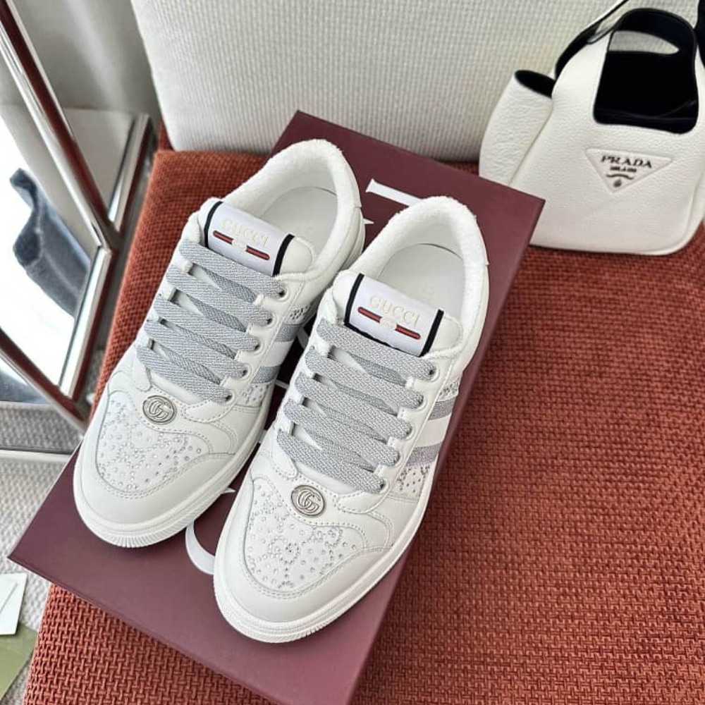 Alternative view of Gucci Women’S GG Ctystal Screener Sneaker White ‎732193 FADQ7 9096