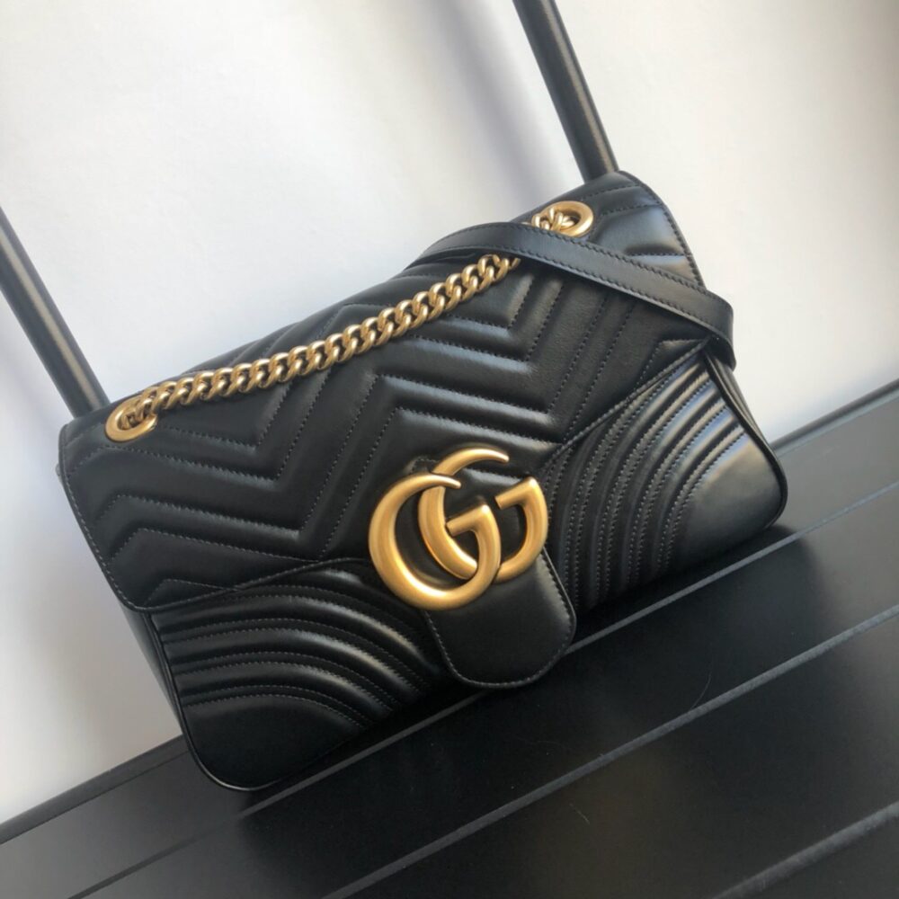 Alternative view of Gucci Marmont Medium Matelassé Shoulder Bag Black 26Cm 443496 DTDIT 1000