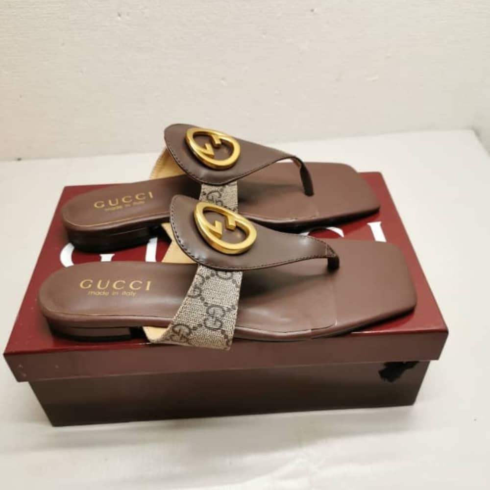 Alternative view of Gucci Blondie Thong Sandals Brown P00810550