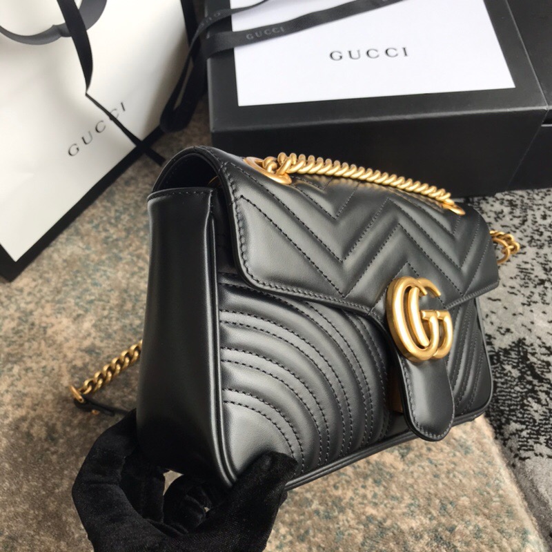 Alternative view of Gucci GG Marmont Matelassé Mini Bag Black 22Cm 446744 DTDIT 1000