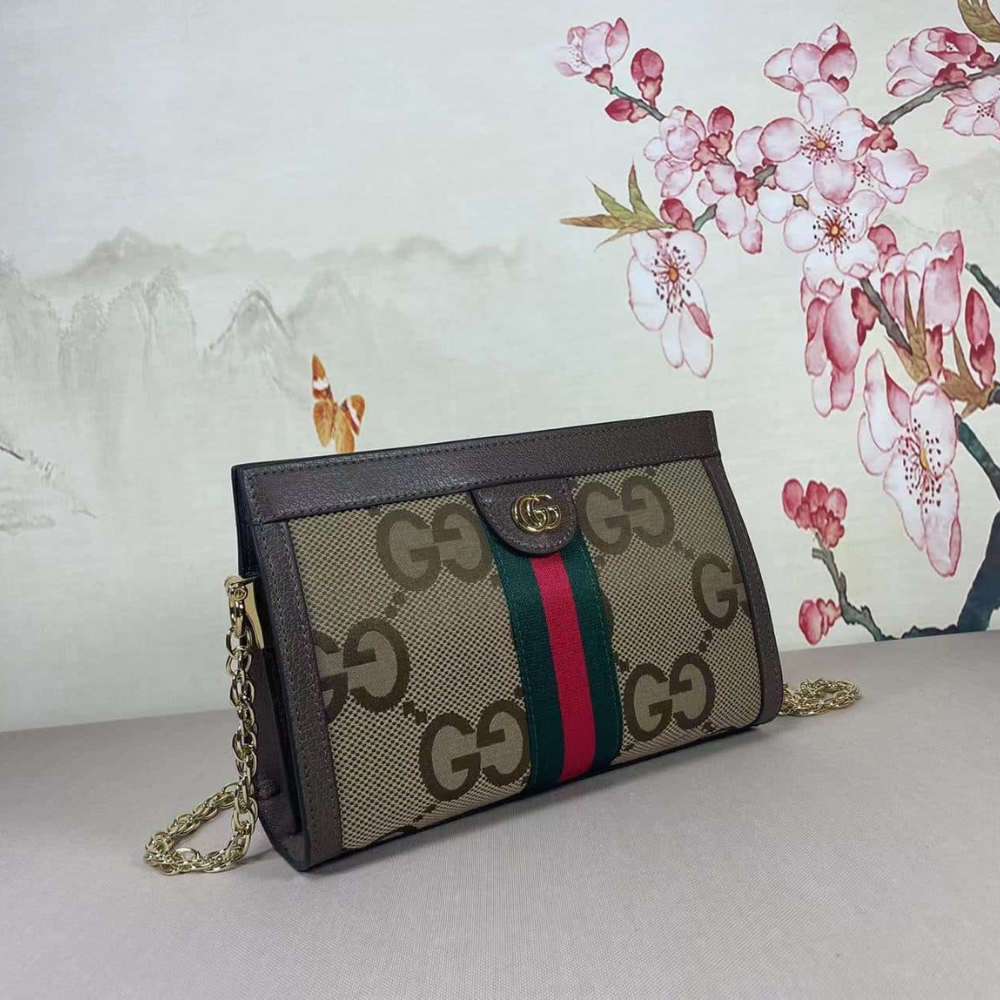 Alternative view of Gucci Ophidia Jumbo GG Small Shoulder Bag Camel And Ebony 26Cm 503877 UKMIG 2570