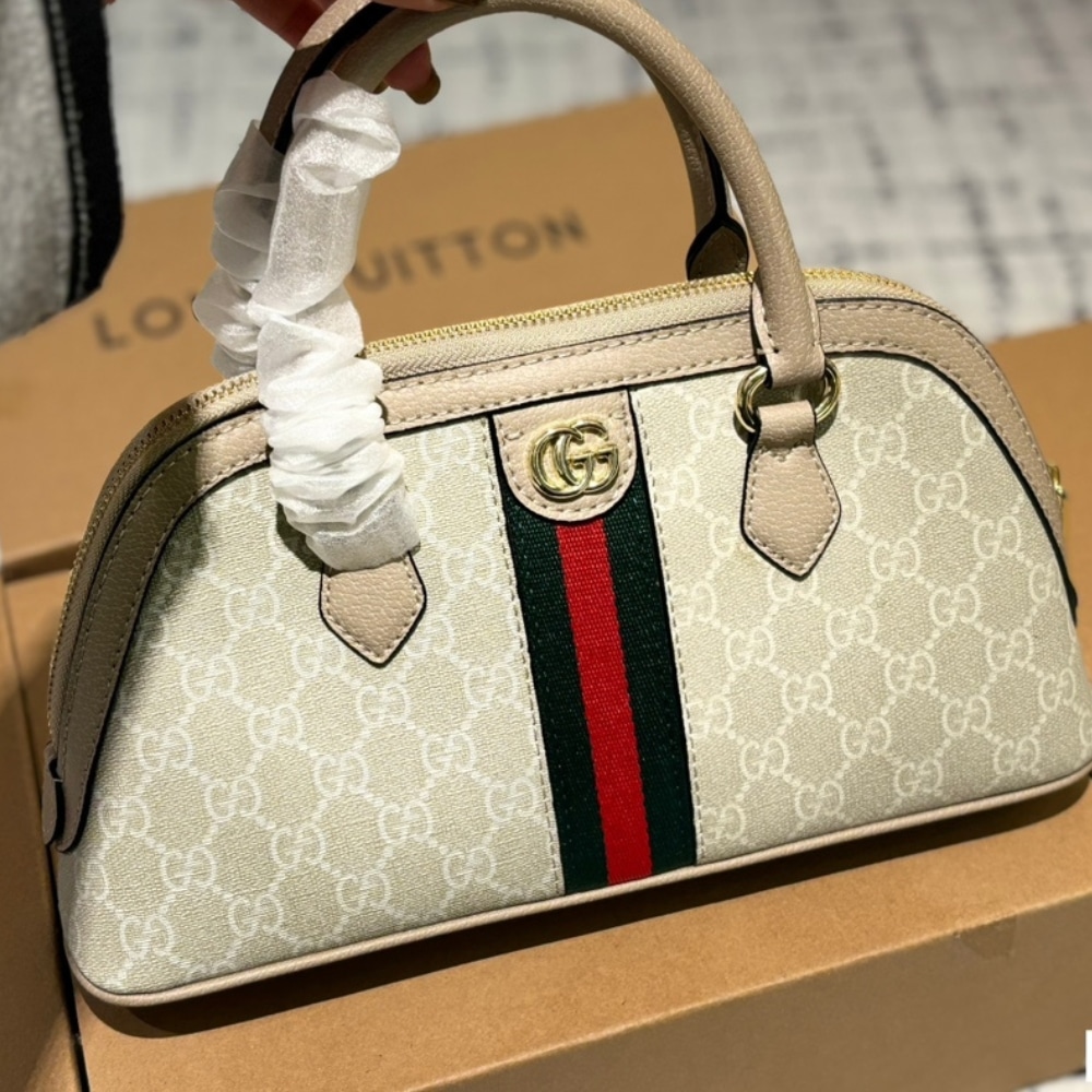 Alternative view of Gucci Ophidia Small Top Handle Bag Beige And White 30Cm