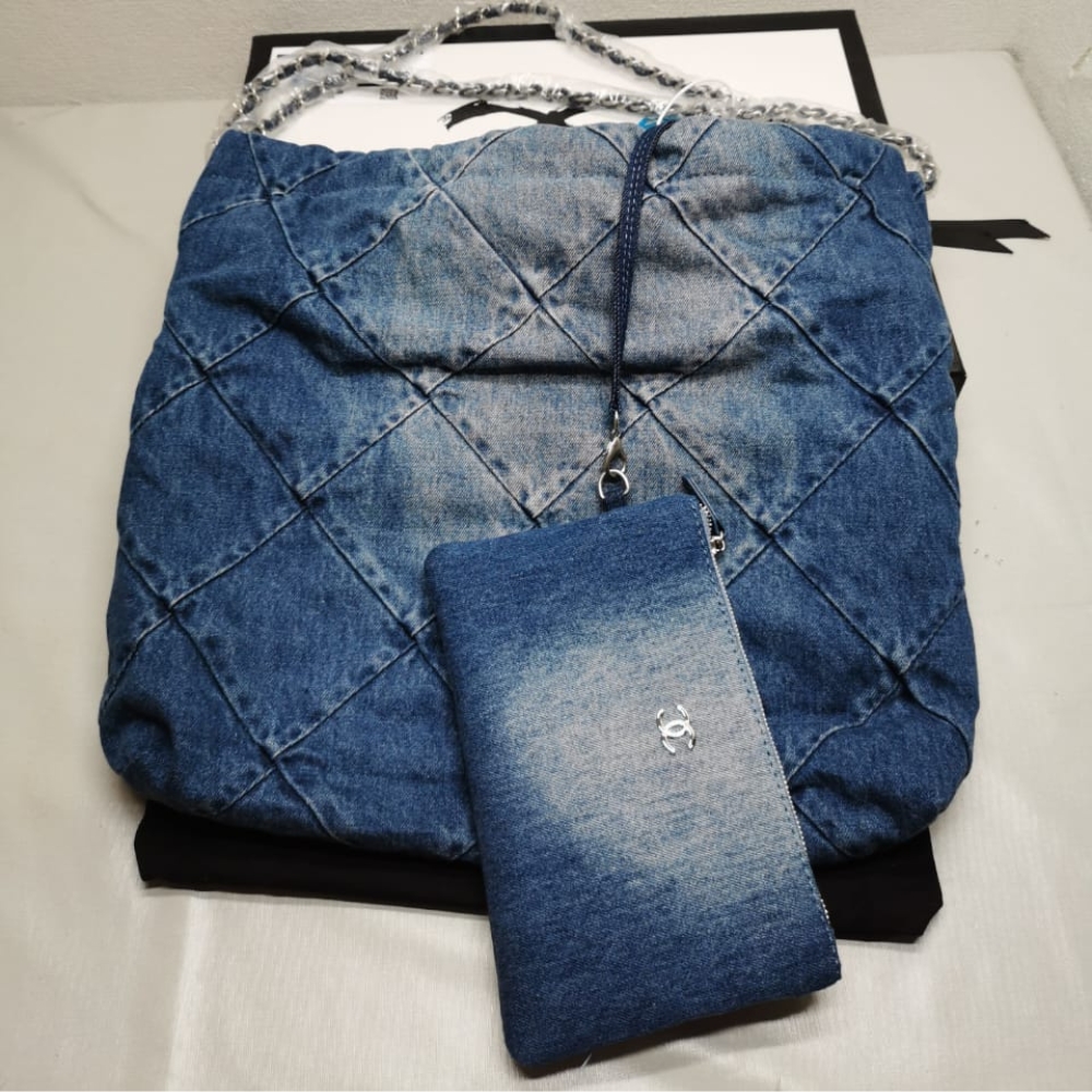 Alternative view of Chanel 22 Handbag Washed Denim 41Cm AS3261 B10439 NM981