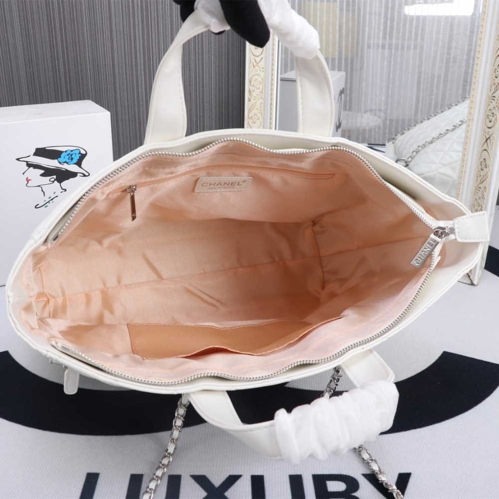 Alternative view of Chanel Ultra Pocket Shopping Tote White 37Cm