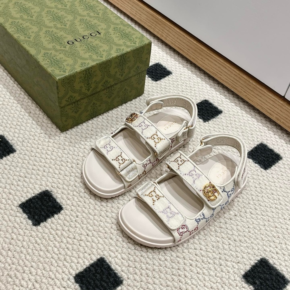 Alternative view of Gucci Moritz GG Monogram Sandals Beige Ebony 771575 G1730 9755