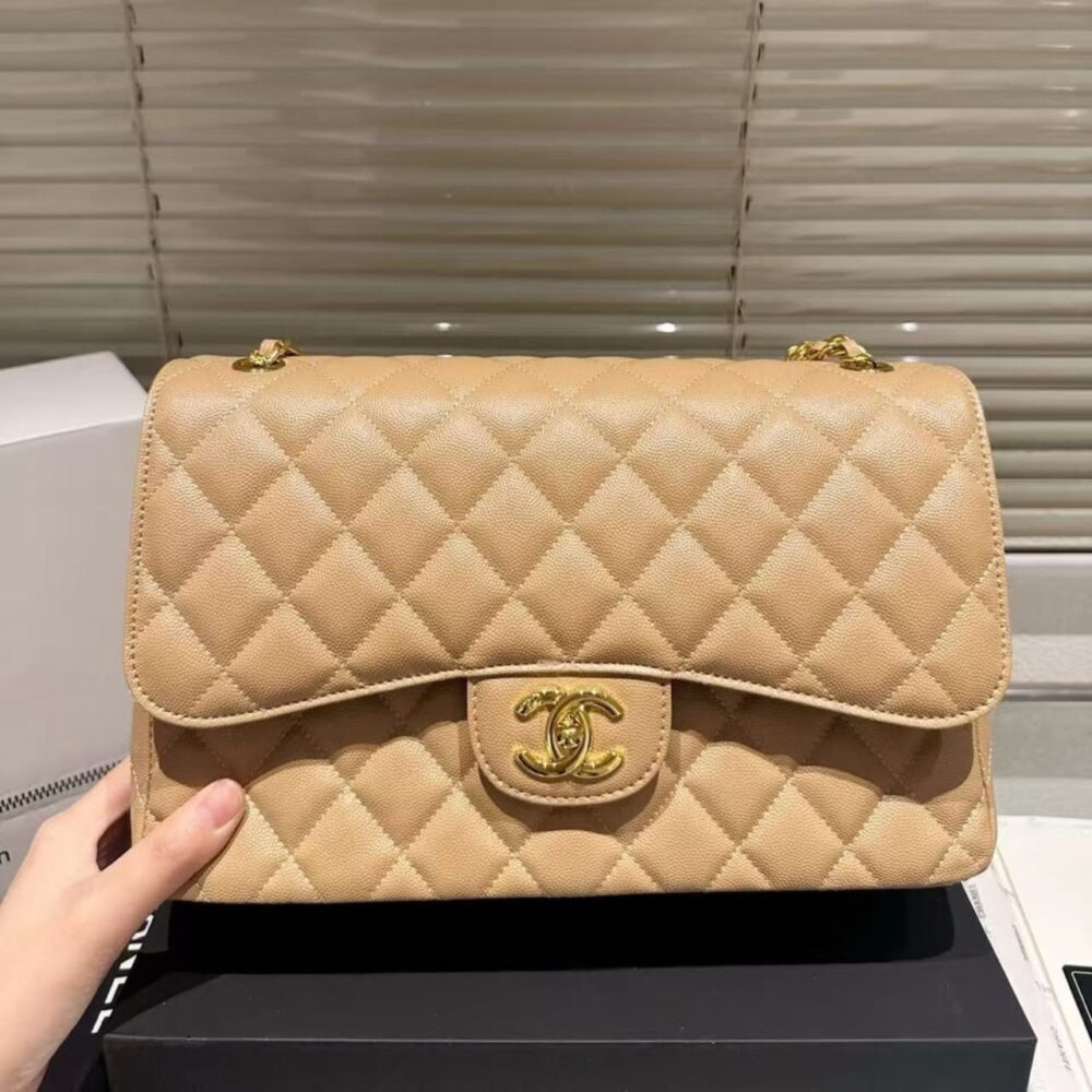 Alternative view of Chanel Classic Flap Beige Gold Hardware 30Cm