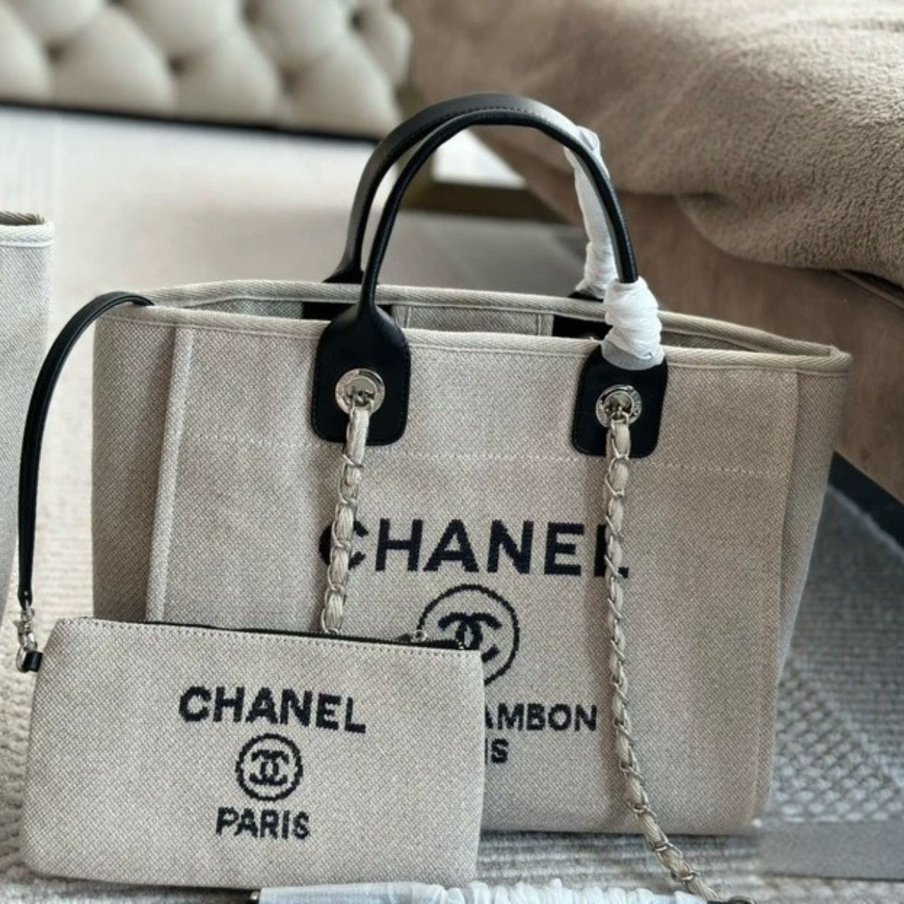 Chanel Deauville Large Tote Shopping Bag 33Cm - Image 2