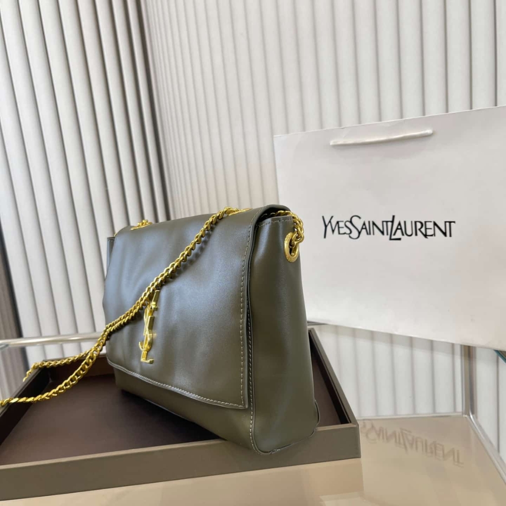 Alternative view of Saint Laurent Kate Medium Chain Bag In Grain De Poundre Khaki 28Cm 364021BOW0W1229