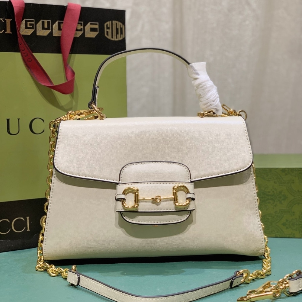 Alternative view of Gucci Horsebit 1955 Mini Top Handle Bag White 29Cm 703848 AAA7G 9022