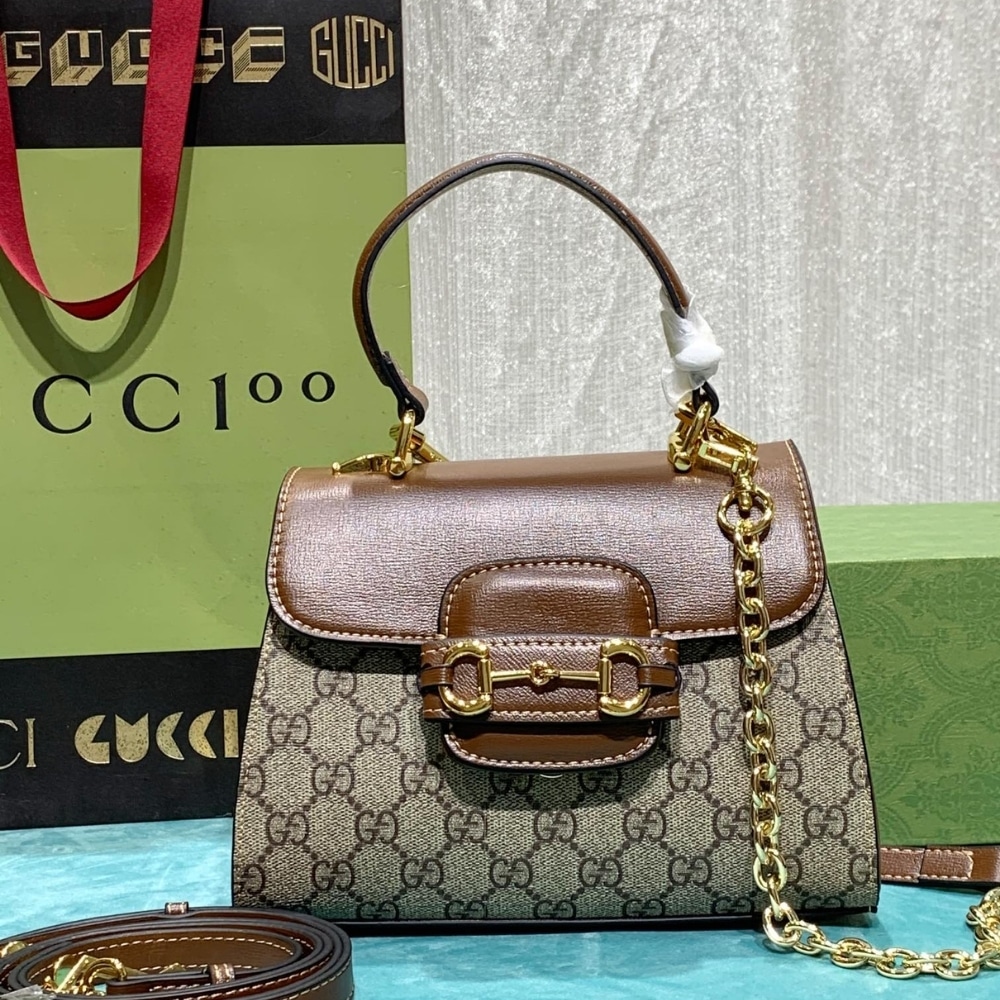 Alternative view of Gucci Horsebit 1955 Mini Top Handle Bag Light Brown 22Cm 703848 9AAAJ 8563