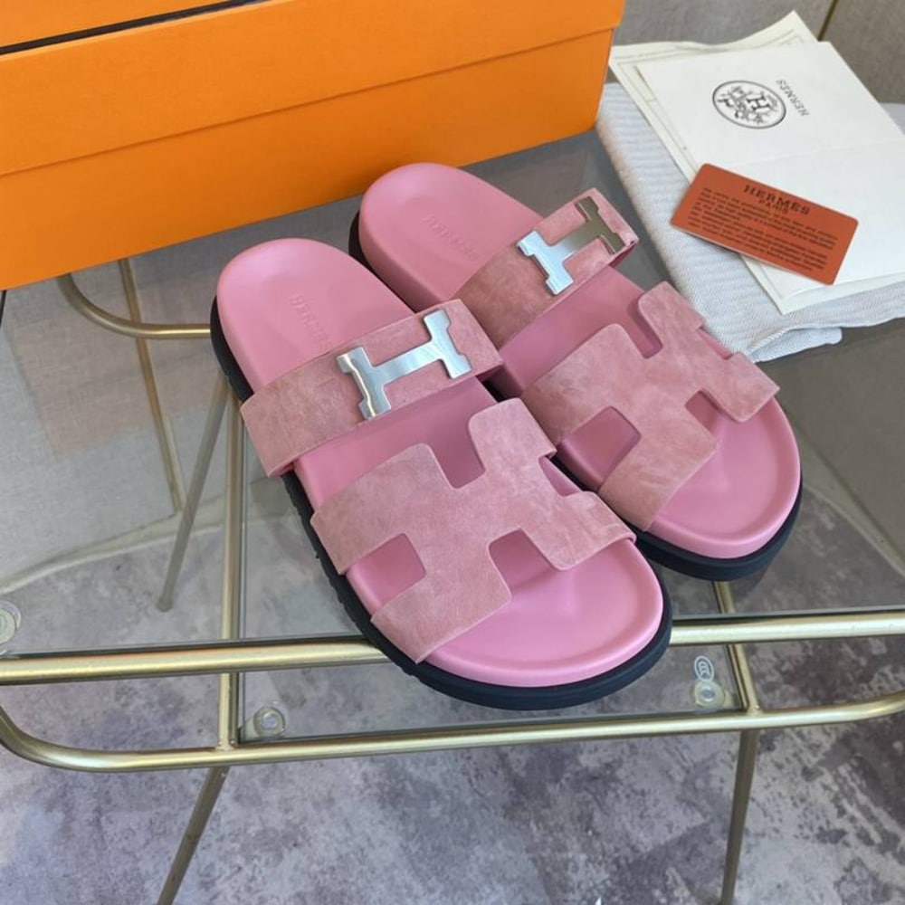 Alternative view of Hermes Chypre Sandal H Logo Silver Hardware Pink