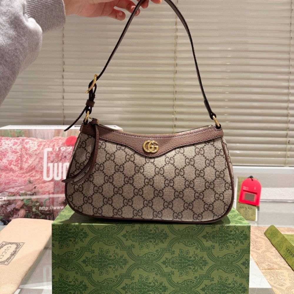Alternative view of Gucci Ophidia Small Shoulder Bag Beige And Dark Brown 24Cm 735145 KAAAD 8358