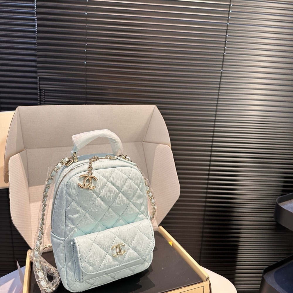 Alternative view of Chanel Classic Mini Backpack Light Gray 12Cm AP3753 B10583 NAAUH
