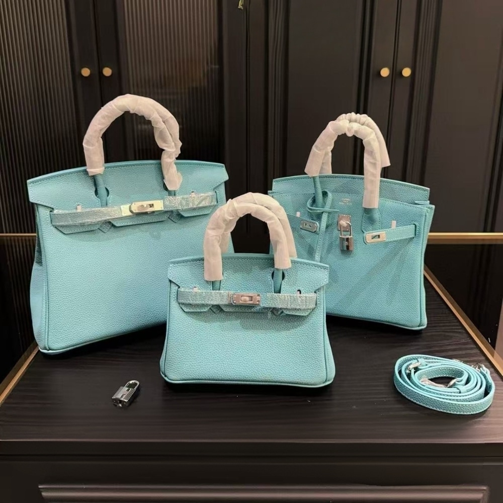 Alternative view of Hermes Birkin 30 Bag Paon Epsom Palladium Hardware Blue 30Cm