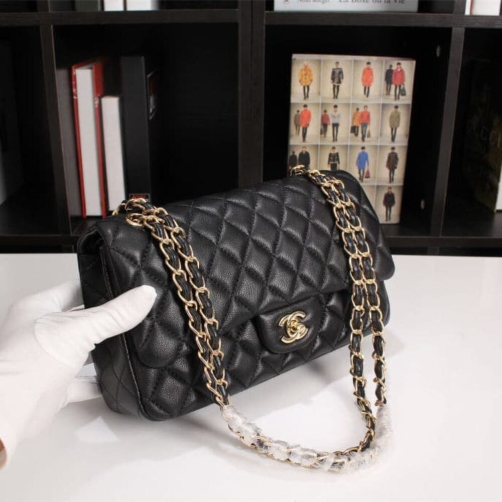 Alternative view of Chanel Classic Flap Black Gold Hardware 25Cm