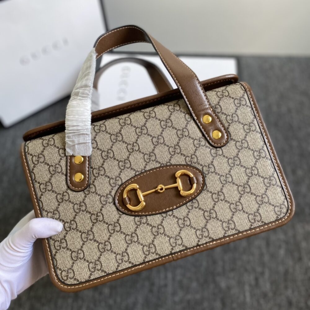 Alternative view of Gucci Horsebit 1955 Top Handle Bag Beige And Ebony 27Cm 645453 92TCG 8563
