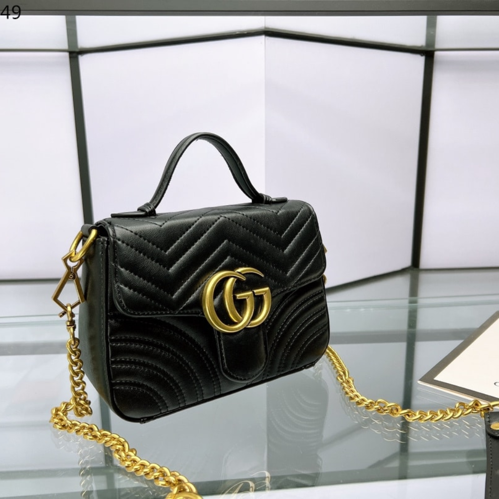 Alternative view of Gucci GG Marmont Mini Top Handle Bag Black 20Cm 547260 DTDIT 1000